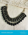 AJDQ-14728 - Black & Gold Mix Metal Mala