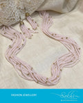 AJDR-21046 - Baby Pink &  Mix metal Mala