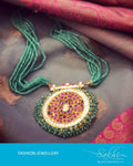 AJDR-21054 - Green &  Mix metal Mala