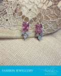 AJDR-23364 - Whte & Pink Mix metal Earring