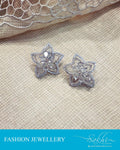 AJDR-23365 - Silver  & White Mix metal Earring