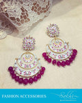 AJDR-27965 - Pink &  Mix metal Earring