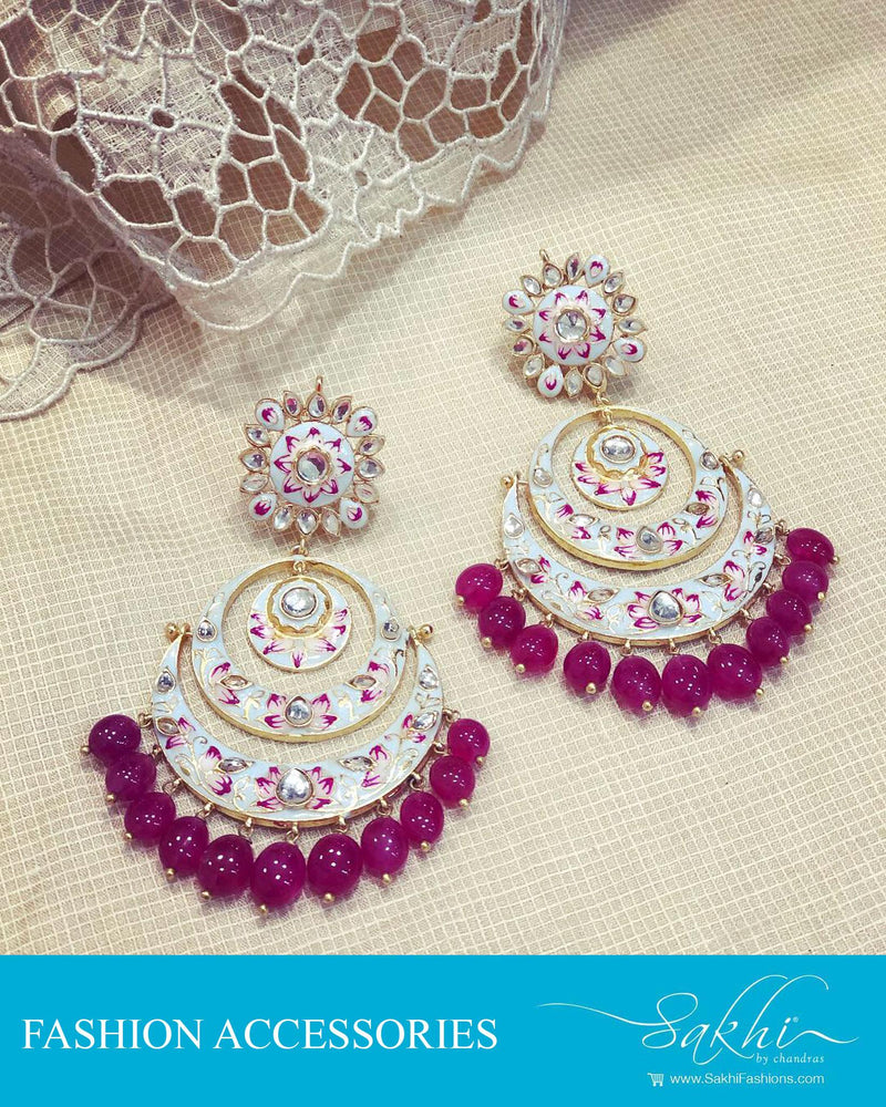 AJDR-27965 - Pink &  Mix metal Earring