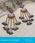 AJDR-27974 - Gold & Green Mix metal Earring