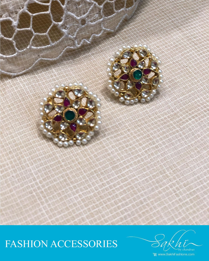AJDR-27978 - Gold &  Mix metal Earring