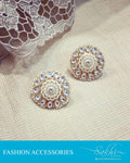 AJDR-27990 - Gold & White Mix metal Earring