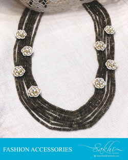 AJDR-28076 - Green  &  Crystal Mala