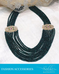 AJDR-28080 - Green  &  Crystal Mala