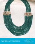 AJDR-28081 - Sea Green &  Crystal Mala