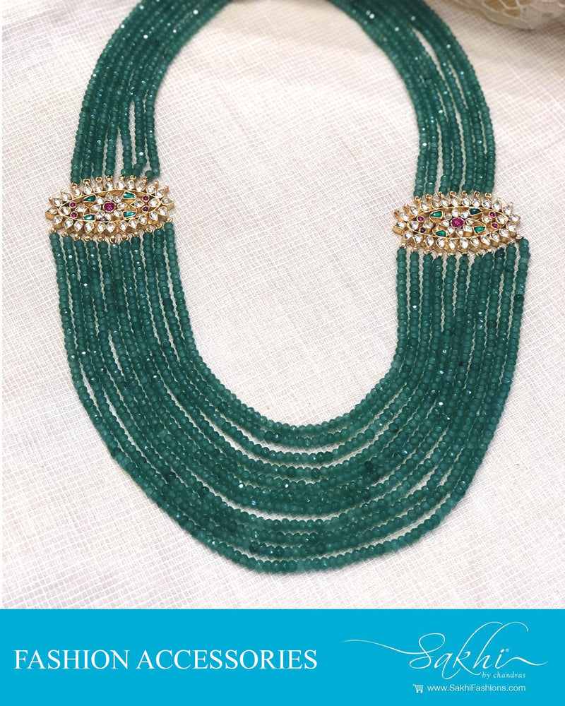 AJDR-28081 - Sea Green &  Crystal Mala
