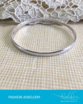 AJDR-3423 - Silver  Mix Metal Bangle