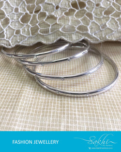 AJDR-3429 - Silver  Mix Metal Bangle