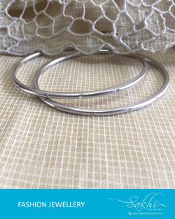 AJDR-3440 - Silver  Mix Metal Bangle