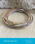 AJDR-3445 - Multi & Gold Mix Metal Bracelet