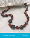 AJDR-3769 - Orange & Gold Mix Metal Mala