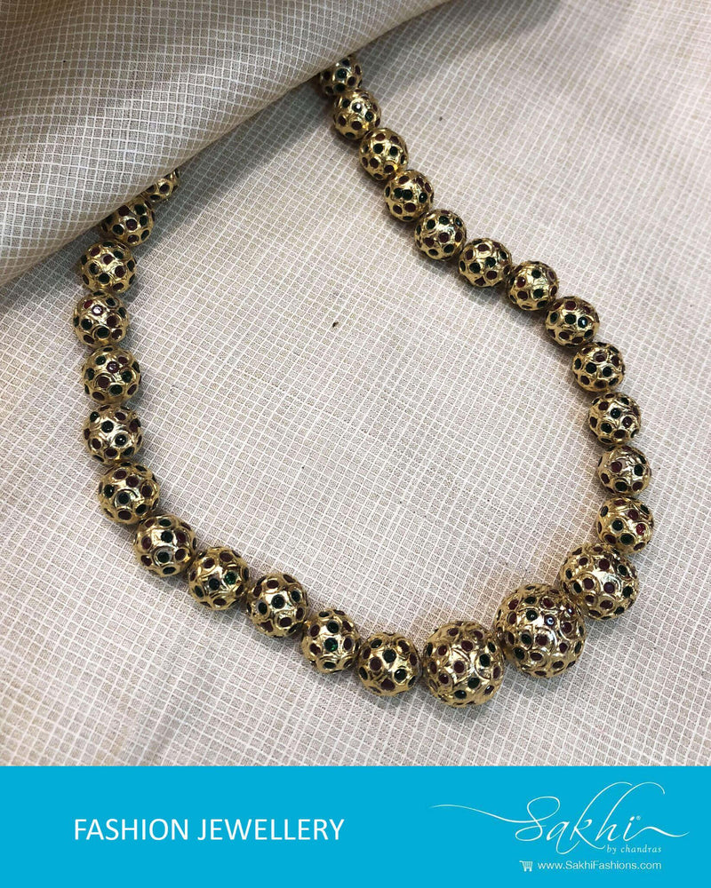 AJDR-3776 - Multi & Gold Mix Metal Mala