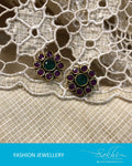 AJDR-3837 - Pink & Silver Mix Metal Earrings