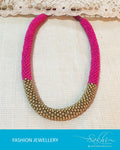 AJDR-4151 Pink Brass Mala