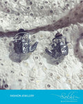 AJDR-7294A - Silver & Silver Mix Metal Earring