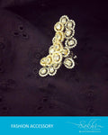 AJDR-8914 - Cream & Gold Mix Metal 3D Ring