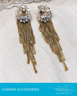 AJDS-2551 - Gold &  Mix Metal  Earring