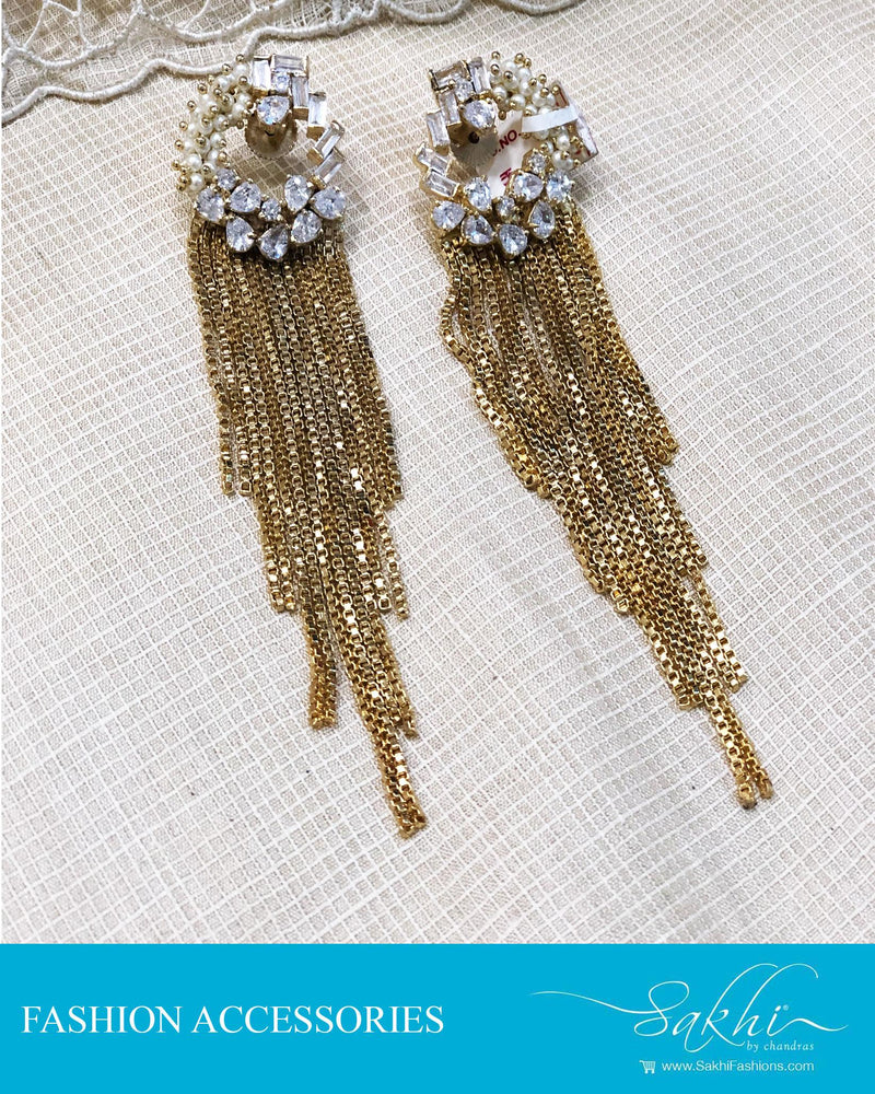 AJDS-2551 - Gold &  Mix Metal  Earring