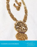 AJDS-93234 - Gold &  Mix Metal  Mala & Earring