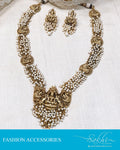 AJDS-93267 - Gold &  Mix Metal  Mala & Earring