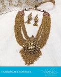 AJDS-94620 - Gold &  Mix Metal  Mala & Earring