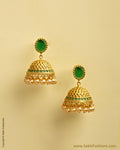 AJMSO-4284 - Gold & Green Mix Metal Big Jumka