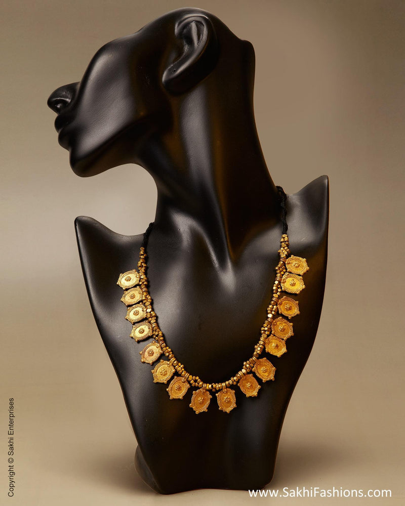 AJMSO-5162 Gold & Black Pure Brass Mala