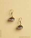 AJMSO-5167 - Antique Gold & Pearl Mix Metal Jumka