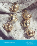 AJSR-7293A - Gold  & Gold  Mix Metal Earring