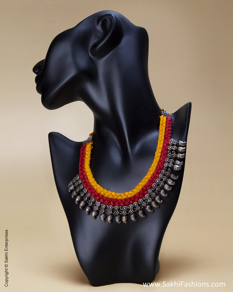 AM-0001 Silk Mala Yellow and Red
