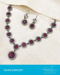 ASDP-18977 - Silver & Red Pure Silver Mala