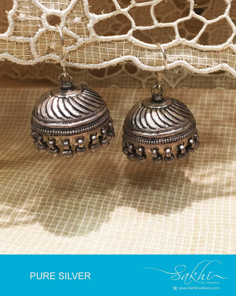 ASDP-18997 - Silver  Pure Silver Jhumka