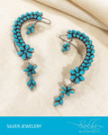 ASDP-19002 - Silver & Blue Pure Silver Ear Cuff