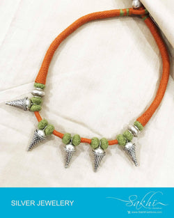 ASDP-20801 - Orange Pure Silver Mala