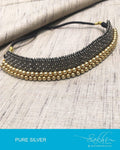 ASDP-20802 - Silver & Gold Pure Silver Mala
