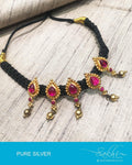 ASDP-23126 - Black & Gold Pure Silver Mala