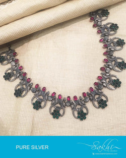 ASDP-24678 - Silver & Multi Pure Silver Mala