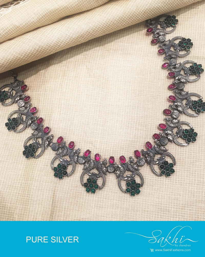 ASDP-24678 - Silver & Multi Pure Silver Mala