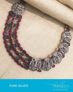ASDP-24843 - Silver & Multi Pure Silver Mala