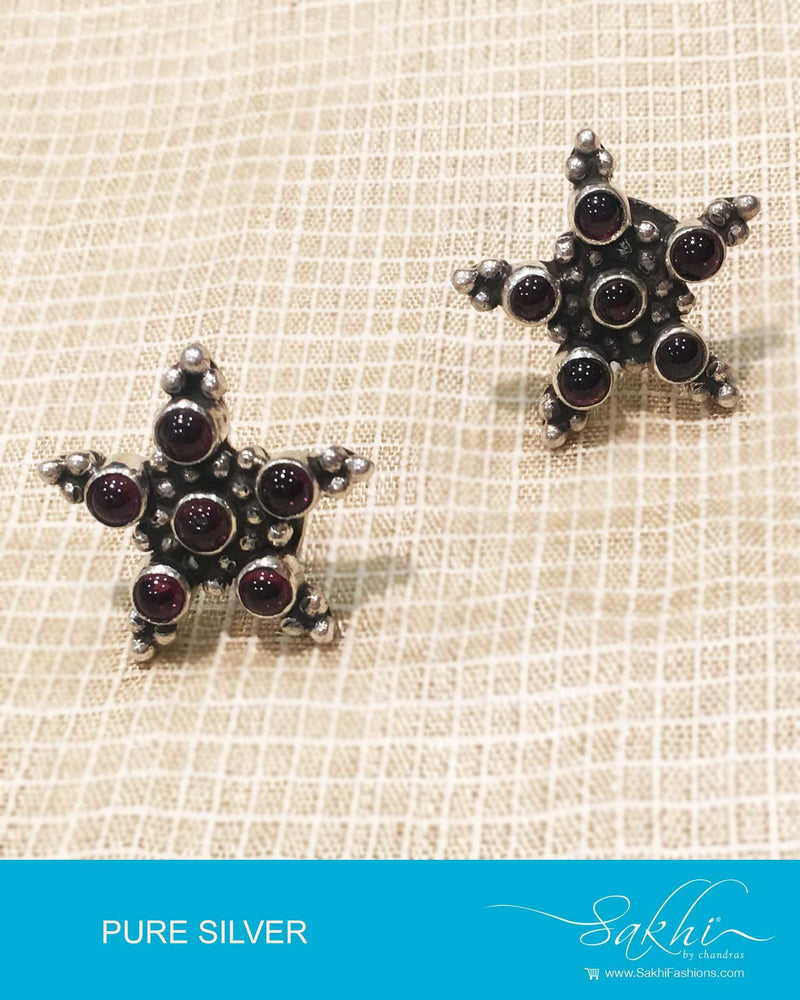 ASDP-24864 - Silver & Pink Pure Silver Stud Earring