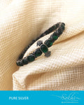 ASDQ-9971 - Green & Antique Pure Silver Bangle
