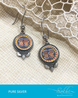 ASDQ-0032 - Multi & Antique Pure Silver Earrings