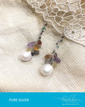 ASDQ-0059 - White & Multi Pure Silver Earrings