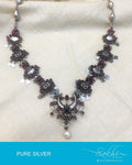 ASDQ-0109 - Red & White Pure Silver Mala