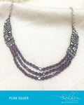 ASDQ-0113 - Red & Antique Pure Silver Mala