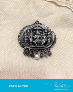 ASDQ-0373 - Antique & White Pure Silver Pendant